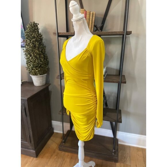 Cinq a Sept Miah Mini Bodycon Dress Pineapple Yellow Womens 4 - Picture 8 of 13